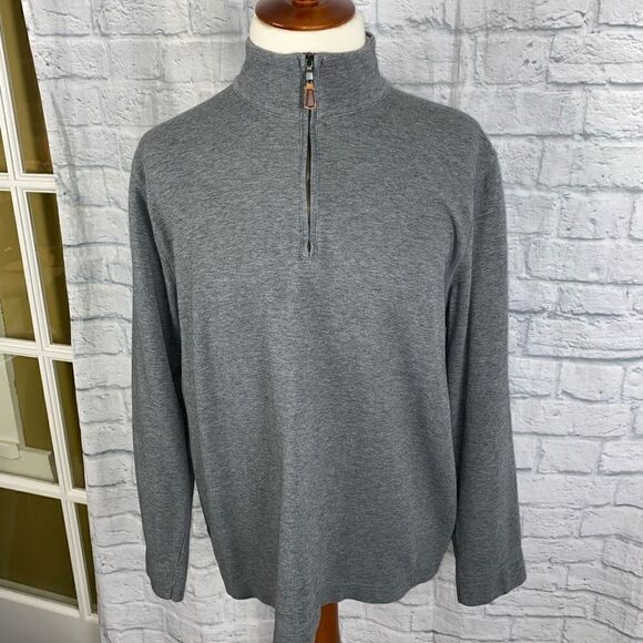 Banana republic 1/4 zip Longsleeve pullover grey sz XXL tall men - Picture 1 of 16